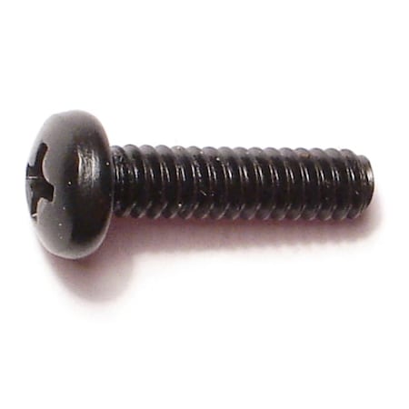 Midwest Fastener #10-24 x 3/4 in Phillips Pan Machine Screw, Black Oxide Steel, 20 PK 33163